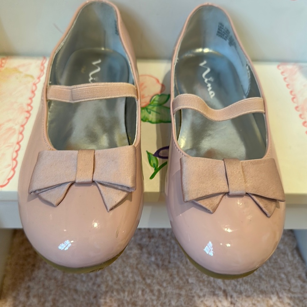 Nina Kids Pegasus Flat, Size 12, Color Blush Patent